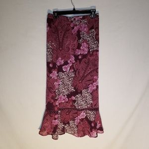 *Sag Harbor* Fuchsia floral maxi skirt, 8